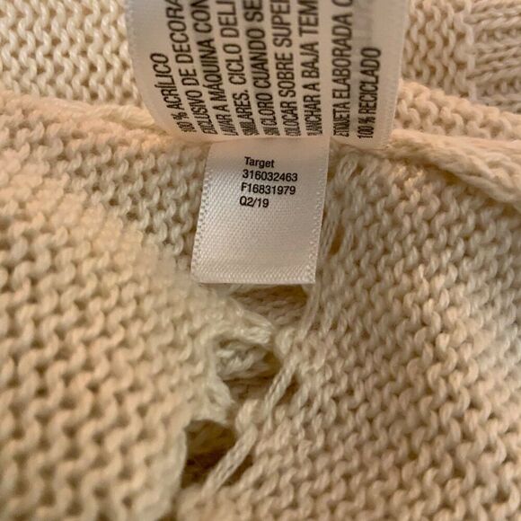 Knox Rose Cream Waterfall Lace Insert Open Cardigan Sweater Medium - Picture 12 of 12
